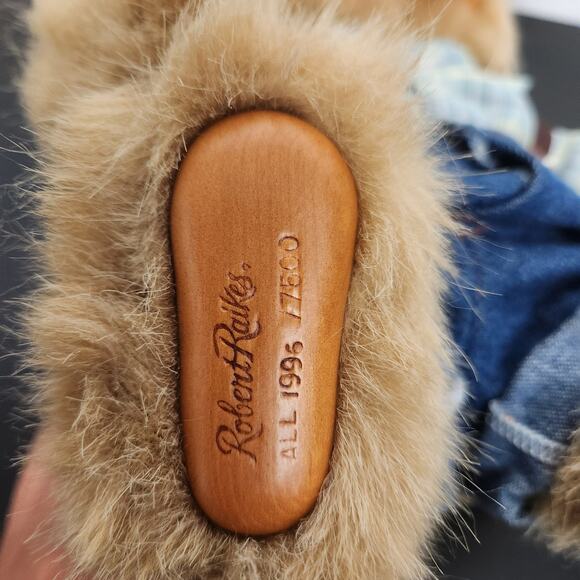 Vintage Robert Raikes Original "53417 Dylan Rabbit" Wooden Face Doll w/ tags - Picture 6 of 11